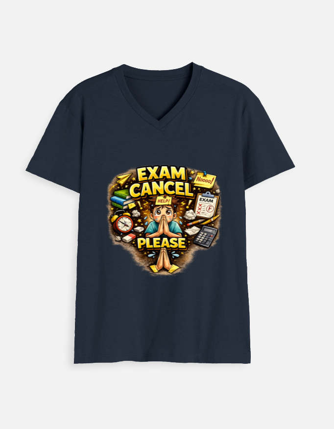 Exam Cancel Please - Unisex V Neck T-Shirt - Image 7